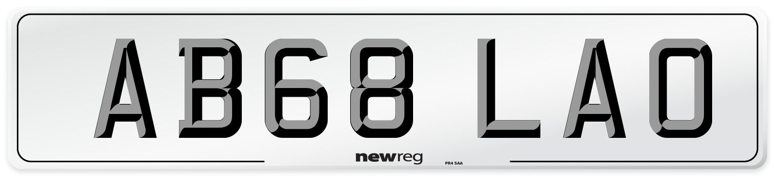 AB68 LAO Number Plate from New Reg